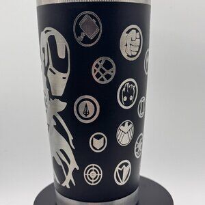Iron Man Superhero Tumbler 20oz Avengers Logo Emblems